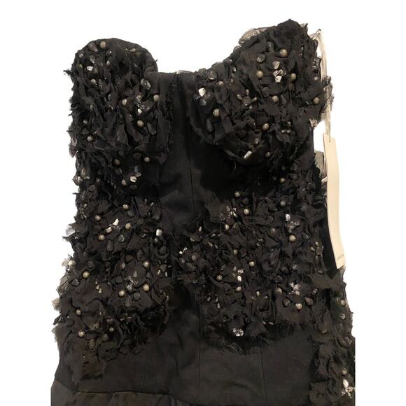 Camilla and Marc Olive Size 4 Runway Frock Lace Applique Bustier Black Dress New - Picture 11 of 11